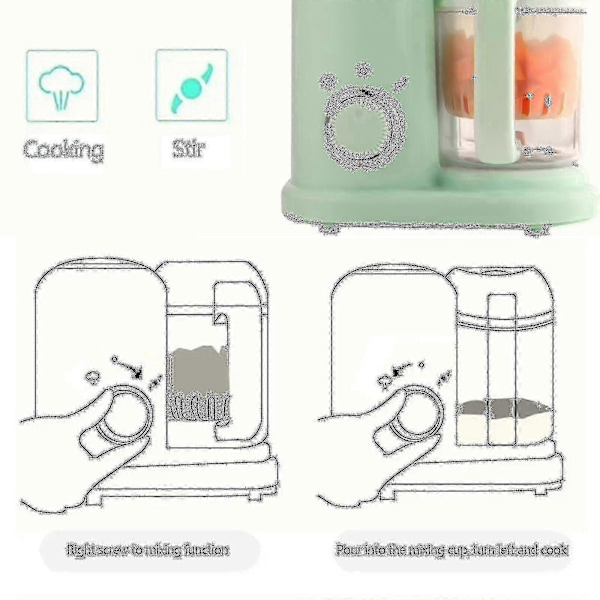 Babymatmaker, Pureématmaskin, Dampkoking og Mikser, Oppvarmingsmaskin, Alt-i-ett Automatisk Matlaging, Automatisk Kverning 2024rui