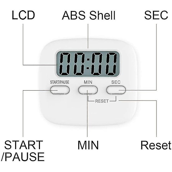 Digital Køkken Timer Nedtælling Swatch Timer Store tal