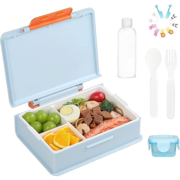 Bento Box Ault Lunchbox, Bento Box For Kis, 3 Fack 1050ml Läcksäker Bento Lunch Box For Kis, Bpa-fri, Frys, Diskmaskin En Mikrovågsugn Saf