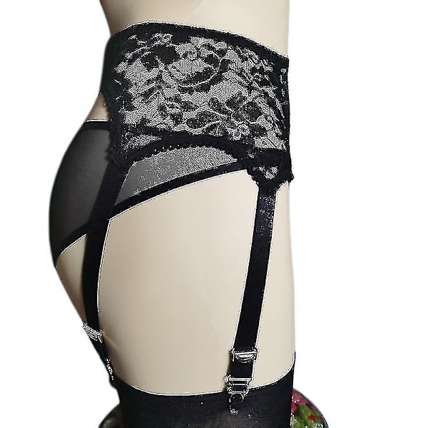 Naisten seksikäs henkselit Retro Vintage -tyyli 6 hihnaa Garter Belt Alusvaatteet Garter Belt Tw 2024 Uusi S S light black
