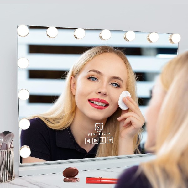 Bebetter Hollywood Mirror Usb Makeup med lys tent 10 pærer 3 lysmoduser Bordplate Veggmontert Cosm Bare inkludert lys