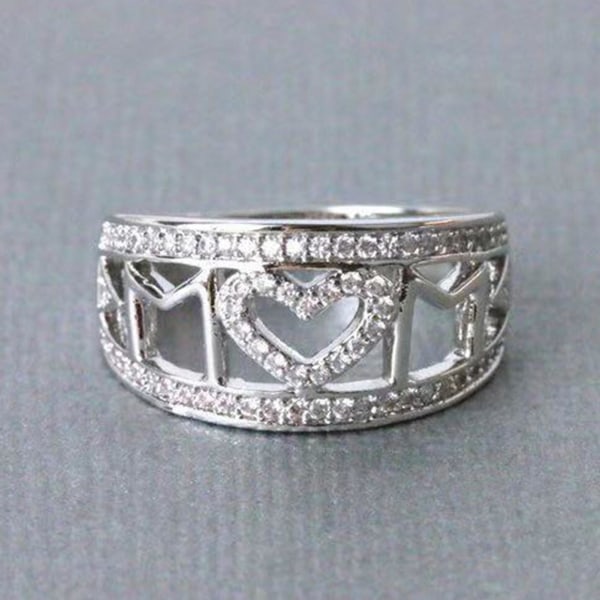 Lady Finger Ring Utsökt Rhinestone Alloy Rostfri Female Ring för mamma Golden US 9