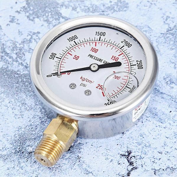 Kraftig trykmåler 0-3500 PSI hydraulisk manometer til industriel brug