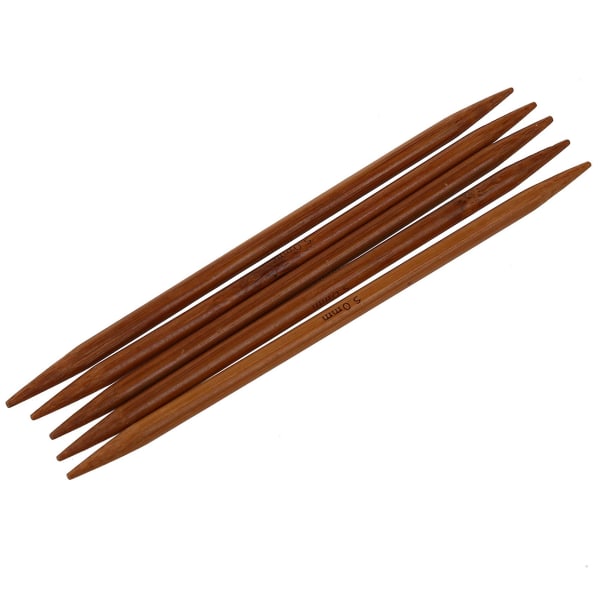 10 sæt af 11 størrelser 5 tommer (13 cm) dobbeltspids karboniseret bambus strikkesæt nålesæt (2,0 mm)