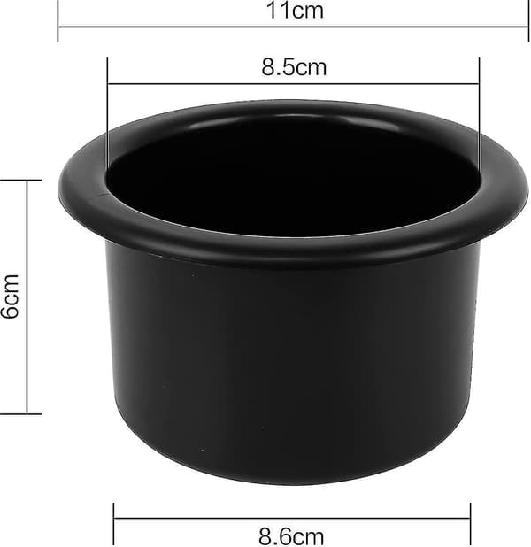 4-pak Plastik Drikkevareholdere - Sorte Kopholdere til Bil, Sofa, Båd, Lastbil, Dåse, Gave