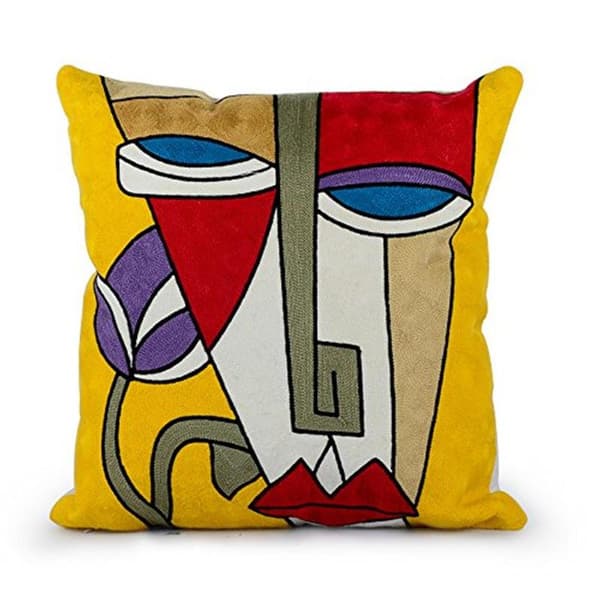 Sett med 4 Picasso Putetrekk 45x45 cm Bomull Lin Broderte Putetrekk Sofadekorasjon