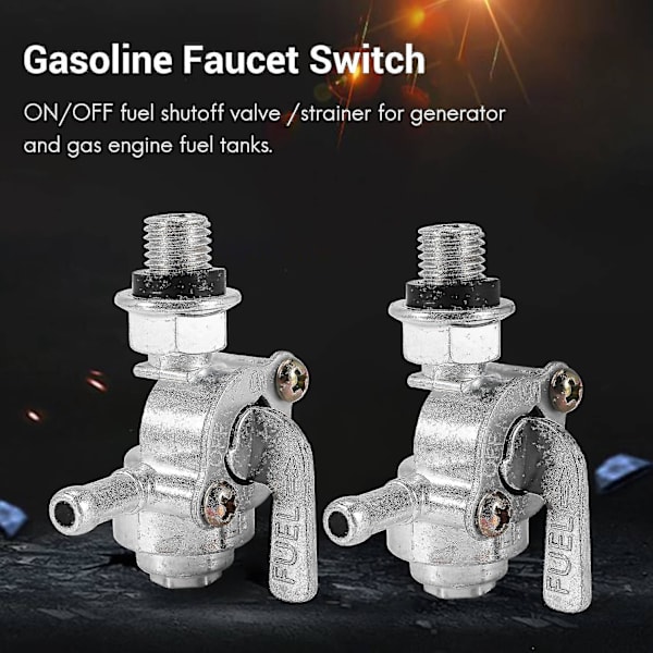 2x Bensinkran Bensinbrytare För Generator Gasmotor Bränsletankar
