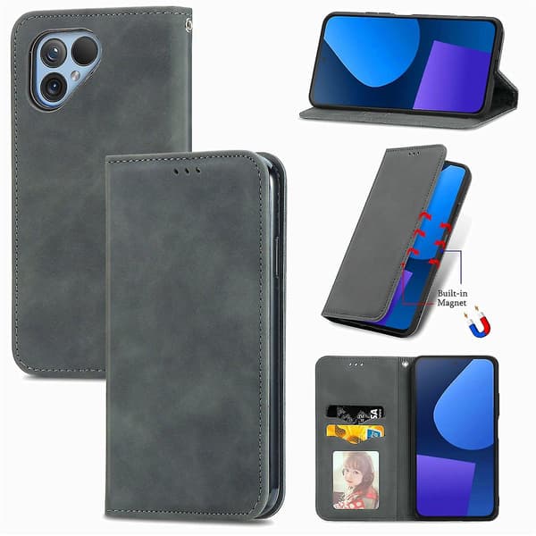 Retro Skin Feel Lærveske til Fairphone 5
