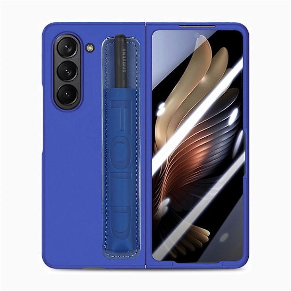 Til Z Fold 6 Etui, Hård PC Etui Til Samsung Galaxy Z Fold 6 Med S Pen Holder, Z Fold 6 Etui Med Pen Slot Stødsikker Beskyttelsesdækning Dark blue