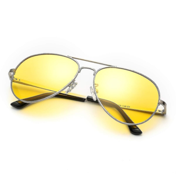 Nattkjøringsbriller, Night Vision Anti-refleks sikkerhetsbriller Polarisert gul linse for dag- og nattkjøring, UV400-beskyttelse