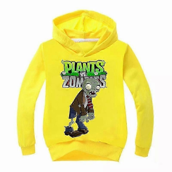 PVZ Børne Hoodie Plants VS Zombies Spil Drenge Piger Trøje Jumper T-shirt Toppe Yellow 2 120(4-5T)