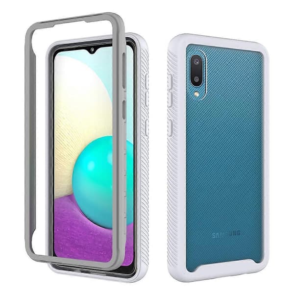 For Samsung Galaxy A02 Starry Sky Solid Color Series Støtsikkert PC + TPU Beskyttelsesdeksel White
