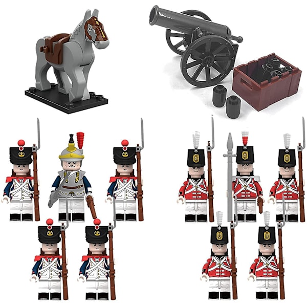 12 Packs Ranska vs Britannian muoviarmeijan minisotilaat Bonaparte-minihahmot sotilassetti Vallankumouksellinen sotaliiton taisteluleikkisarja