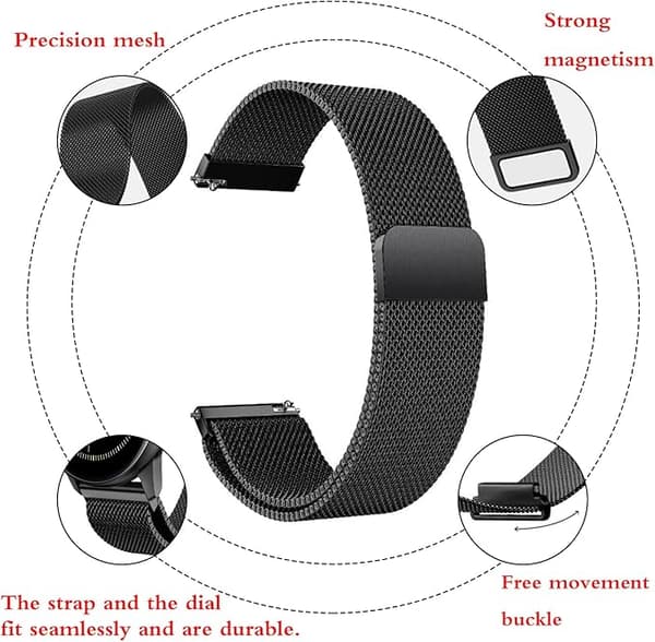 1 Styk Magnetisk Urrem til Mænd Kvinder Justerbar Rustfrit Stål Urrem til Smart Watch Ben