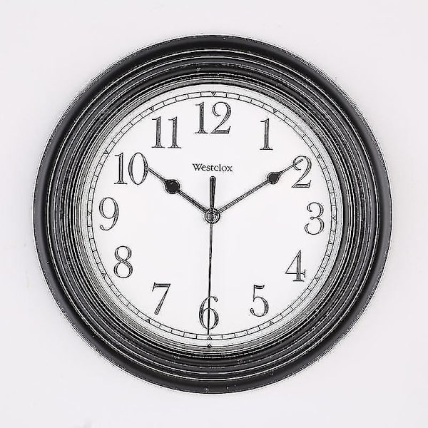 Silent Wall Clock Køkken 9 Tommer Retro Ikke-tikkende dekorativt soveværelse kontor vægur Black