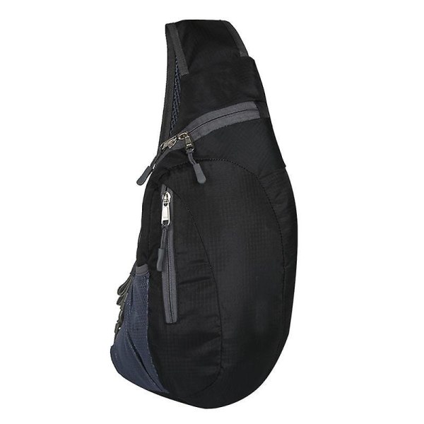 Unisex-rintakeppilaukku, vedenpitävä, urheilullinen, nailonista valmistettu crossbody-olkalaukku, miehille Black