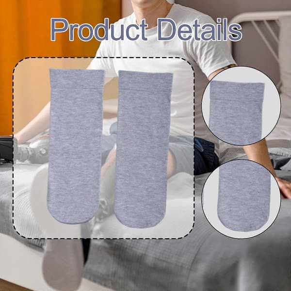 2 stk. Amputationsstrømper Elastisk Beskyttelsesærme Bløde Fortykket Protesestrømper Light Gray 30cm