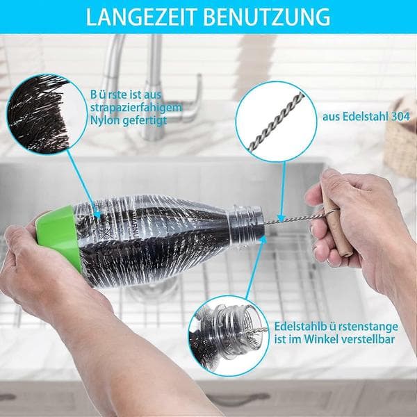 35 cm pullonpesuharja yhteensopiva Sodastream-lasipullon kanssa