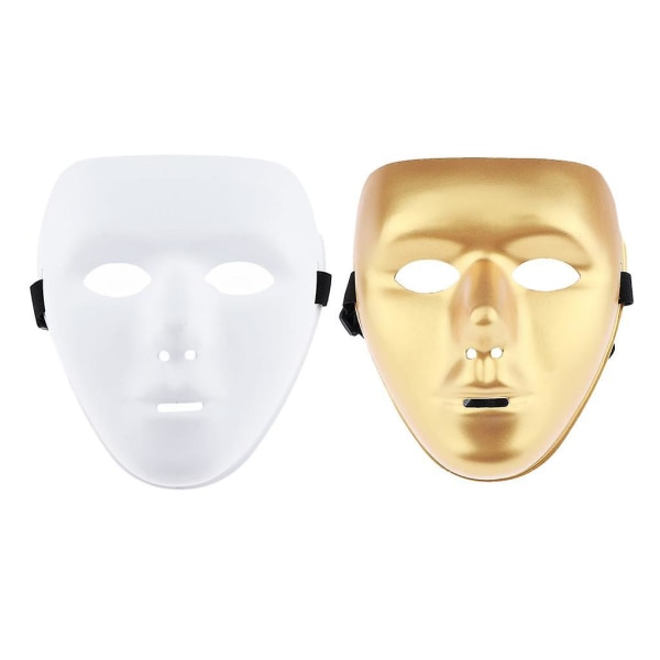 Fantommaske Hvitt ansikt Jabbawockeez Maske Kostyme Halloween Party Favor Mask Gold