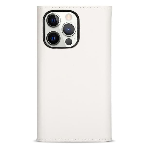 Læderetui med lynlås og vandret flip til iPhone 14 Pro Max White