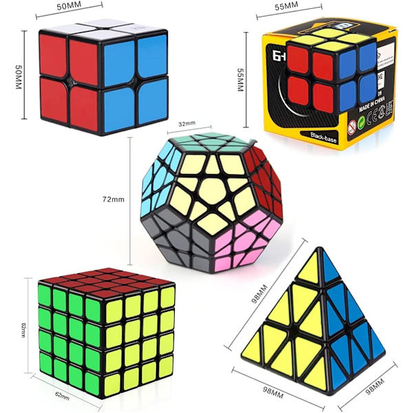Speed Cube Set [5-pack] (Svart)