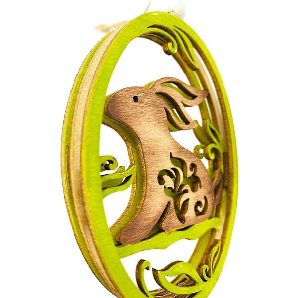 Påskedekorationer Træ Oval Kanin Hængende Vedhæng Ornamenter DIY Håndværk Hjem Fest Deko As Shown