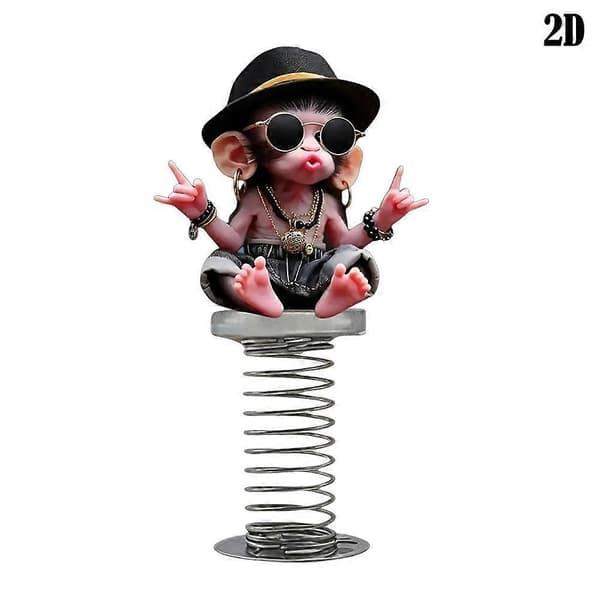 Akryl Fjærstil Pynt - Morsom Bobble Head Bil Dashbord Dekor A 1pcs