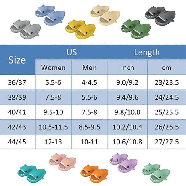 Søde Haj-Slippers til Kvinder Mænd Skridsikre Nyheds-Sandaler Afslappede Strandsko beige 40-41
