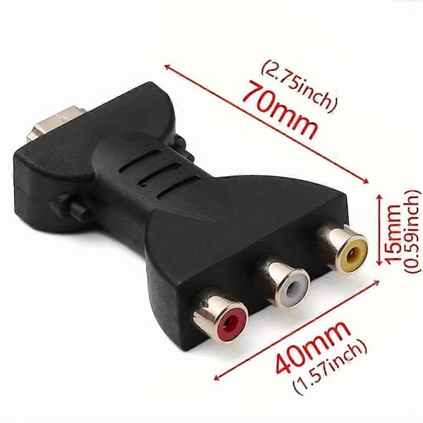HDMI-kompatibel til 3RCA-konverteradapter Plug Play AV-komponentkonverter til hjemmebiograf A