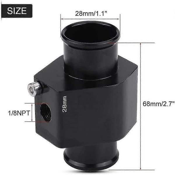 Vattentemperatursensor, bilvattentemperaturslangmätare adapter temperaturprob kylargummi (28mm)