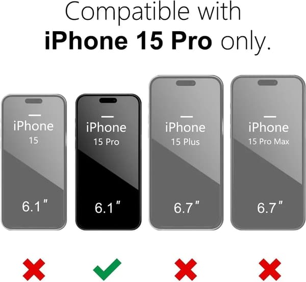 iPhone 15 Pro Matt Svart Skal - Ekstra Kamerabeskyttelse iPhone 15 Pro