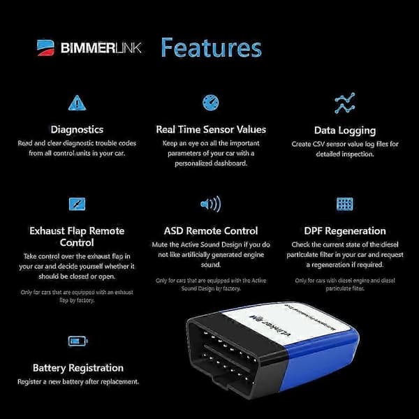 Vgate vLinker BM til BMW Bimmercode Bimmerlink Bluetooth 3.0 elm327 Bil Diagnostisk Auto Scan Værktøj ELM 327 OBD Scanner