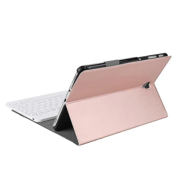 Bluetooth-tangentbordsfodral i läder för Galaxy Tab S4 10.5 T830 / T835 Rose Gold