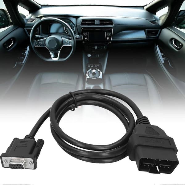 EVGATSAUTO 16-bens ABS automatisk diagnostisk kabel 16-bens OBD2 til RS232 DB9 bil diagnostisk interface adapter forlængerkabelstik