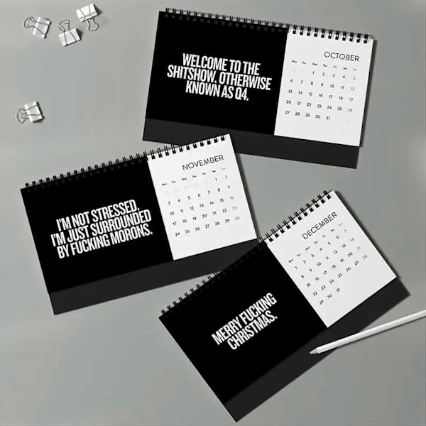 Sh*t Jeg Vil Si På Arbejde 2025 Kalender, 10' x 5' 2025 Sjov Kalender Til Den Trætte Ansatte, Sarkastiske Og Vittige Citater Til Kontoret 2pcs
