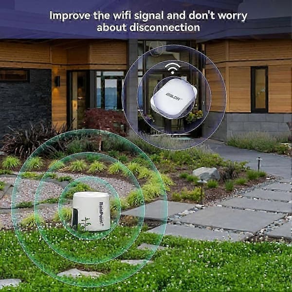 RAINPOINT Smart regnsensor trådlös digital övervakning med app noggrann regnmätare övervakning White