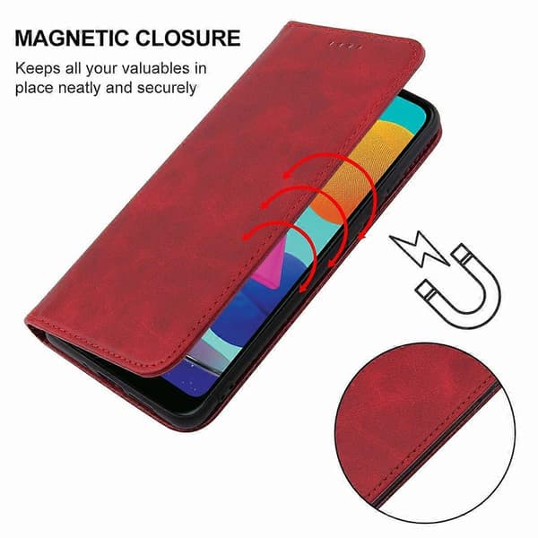 Magnetisk læder telefoncover til Samsung Galaxy M01 Red