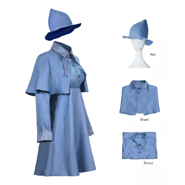 Fleur Delacour Harry Potter Kostym för Flickor Set Ve Azul 130