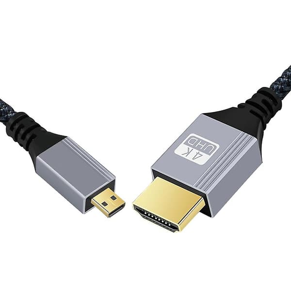 10m 4K HDMI till Micro HDMI Flätad Kabel 120Hz Guldpläterat Interface HD Videoöverföringskabel