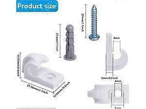 Wire Shelf Loop Clips - 20 stk. Hvite Nedveggklips for Garderobehyller