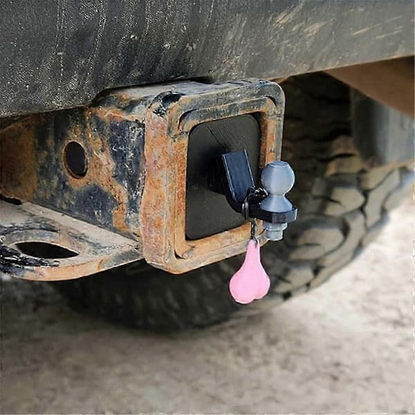 Sjovt anhængertrækdæksel, 2024 Ny 3D Tiny Hitch med Tiny Nuts Trailer Hook Cover med Tiny Nuts Hook Cover 2 stk. Black