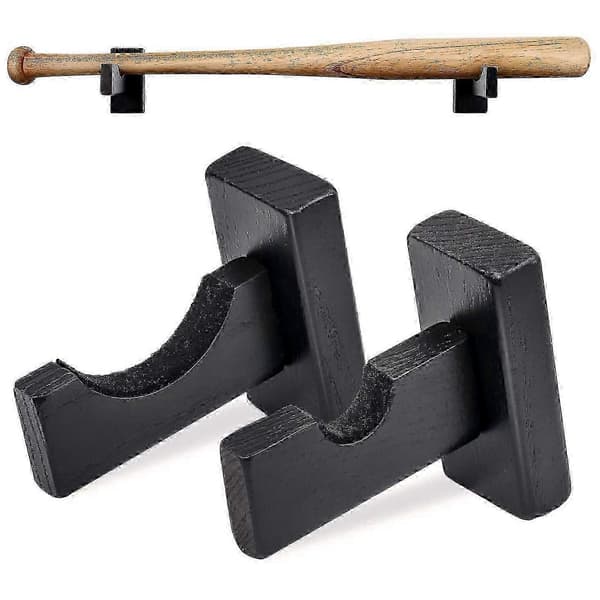 Baseball Bat Display Wall Mount, Bat Holders for Wall Solid with Felt Liner and Hidden Screws Bat Wal Black