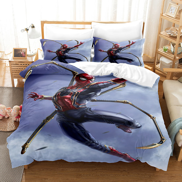 Digitaltrykt Spiderman Sengetøy Tredelt Sett Gutter Marvel Amazon Grenseoverskridende 3D Sengetøy G 135*200