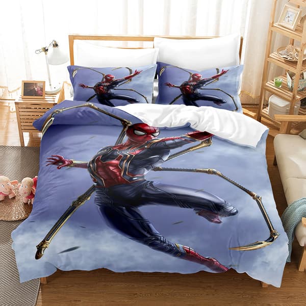 Digitaltrykt Spiderman Sengetøy Tredelt Sett Gutter Marvel Amazon Grenseoverskridende 3D Sengetøy G 140*210