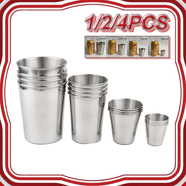 4/2-delad uppsättning 30/70/180/320 ml utomhus rostfria stålmuggar shots set minikoppar för Set 2-70ml