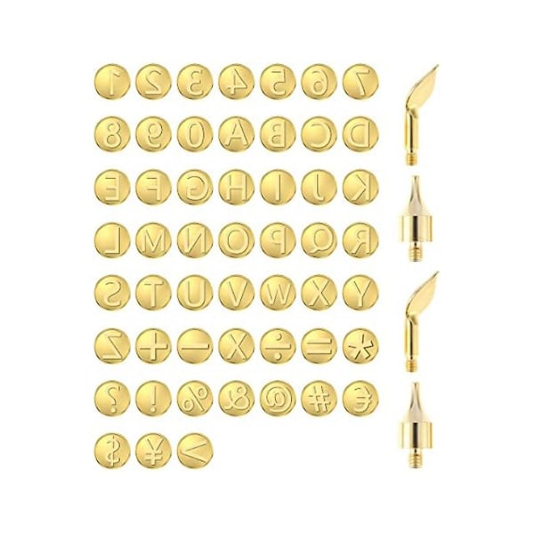 56st set Bokstavsvedeldningsverktyg inklusive alfabet för gör-det-självprägling Carving Cr Gold