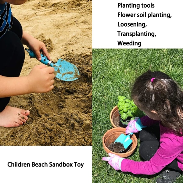 Trädgårdsredskap för barn, 4 st Mini Trädgårdsredskap för toddler Leksak Inkluderar metallspade Murslev Barn Strandsandlåda leksak