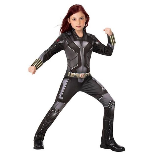 Flickor Black Widow Kostym Superhjälte Cosplay Kostym L