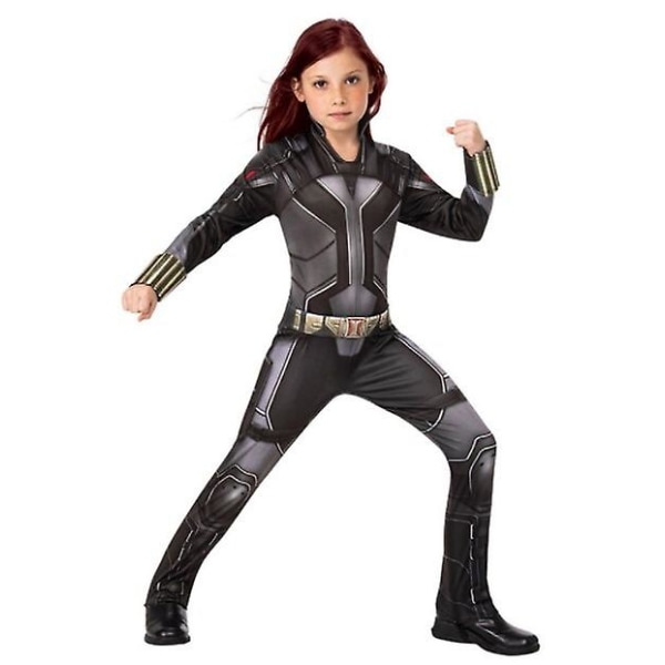 Flickor Black Widow Kostym Superhjälte Cosplay Kostym S