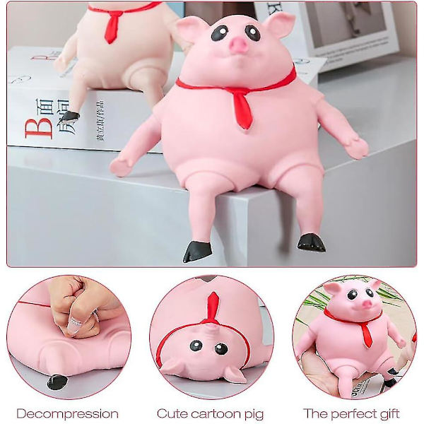 Pig Anti Stress Toy, Pig Squeeze Toys, Creative Decompression Pig, Squeeze Pig Leksak för barn och vuxna